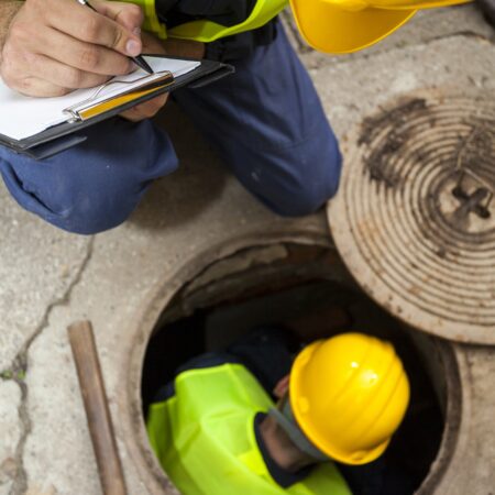 Person Holding a Planning Chart at a Construction Site